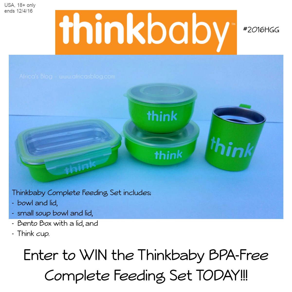 Thinkbaby Complete BPA Free Feeding Set Giveaway!! #2016HGG (ends 12/4)