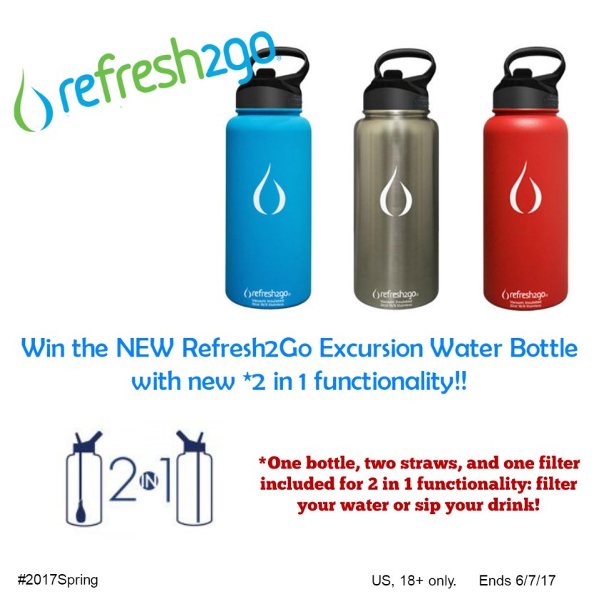 Refresh2Go Excursion Water Bottle Giveaway!! #2017Spring (ends 6/7)