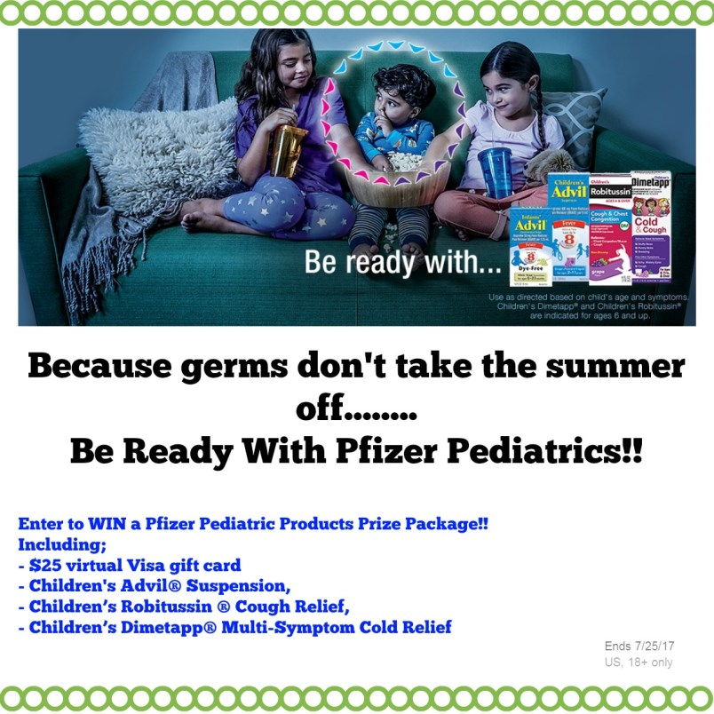 $25 Visa GC & Pfizer Pediatrics Prize Package Giveaway! #SickJustGotReal (ends 7/25)