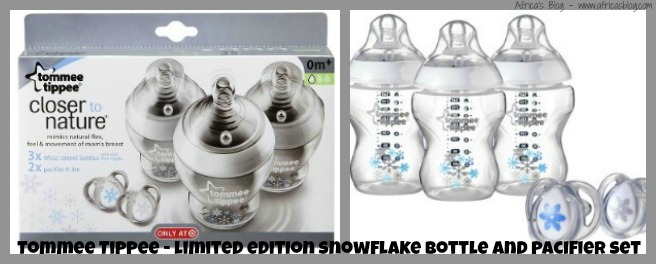 tommee tippee limited edition snowflake bottle and pacifier set