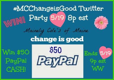 paypal cash giveaway sponsored by Mainely Coles - open worldwide