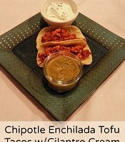Chipotle Enchilada Tofu Tacos with Cilantro Cream
