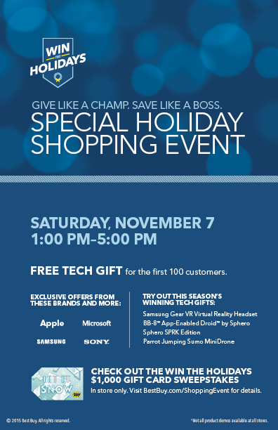 Best Buy Holiday Shopping Event - November 7th!!