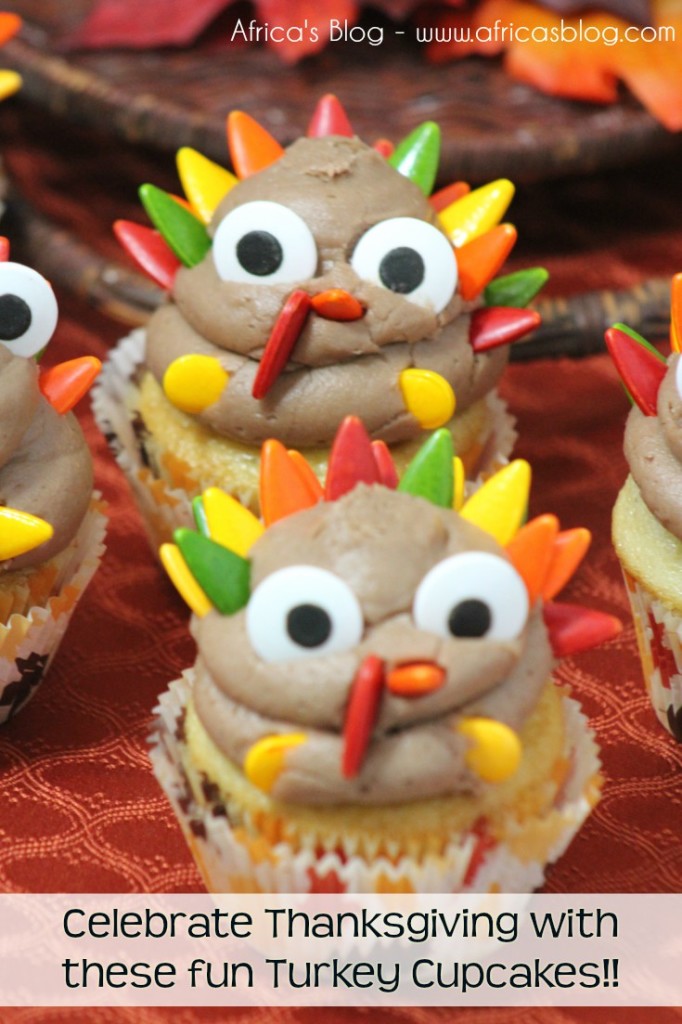 Celebrate Thanksgiving with these fun Turkey Cupcakes!!