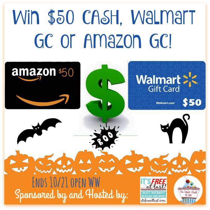 Halloween Giveaway - $50 GC or Cash!! Open World Wide (ends 10/21)