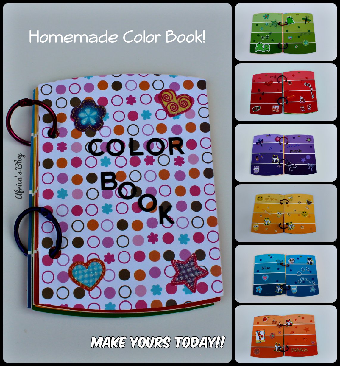 Teach your toddler colors ~ Homemade Color Book! #DIY