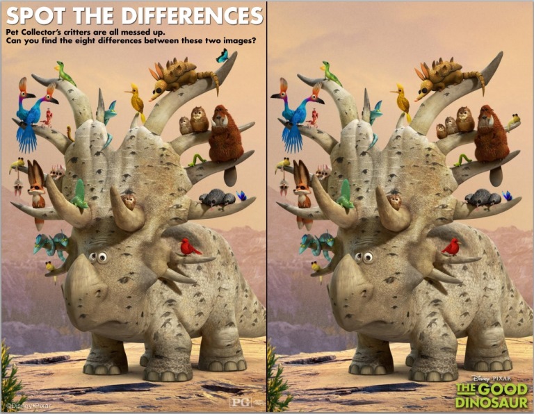 The Good Dinosaur Spot the Differences