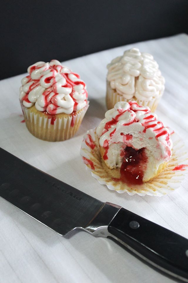 Zombie brain cupcakes recipe #12daysof Halloween Recipes & Crafts