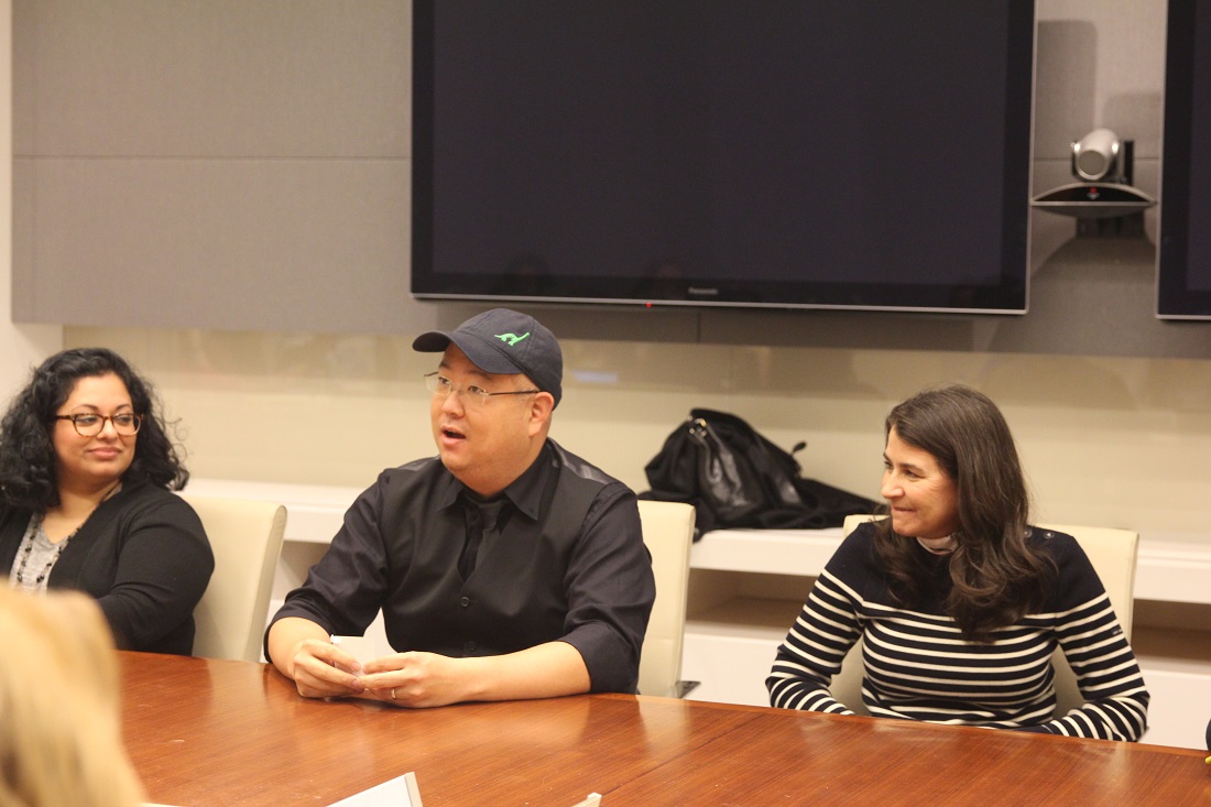 SItting down with the masterminds behind The Good Dinosaur Director Peter Sohn & Producer Denise Ream! #GoodDinoEvent