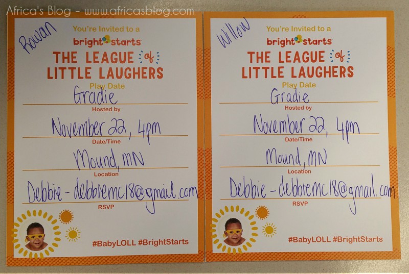Bright Starts 'League of Little Laughers' Playdate invite