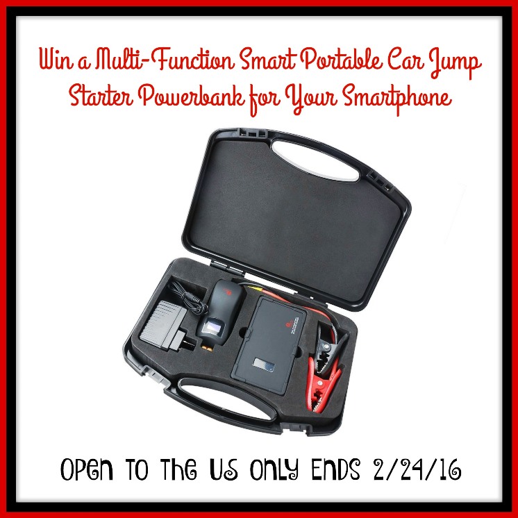 Win a Multi-Function Smart Portable Car Jump Starter Powerbank for Your Smartphone Button