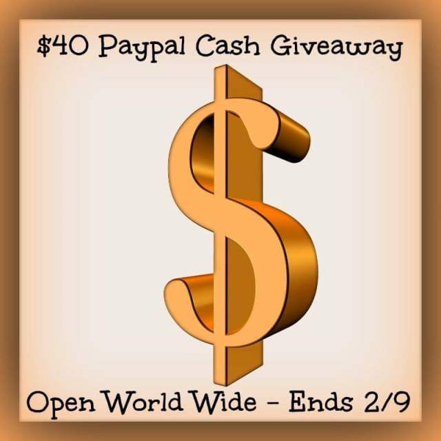 Win $40 PayPal Cash Giveaway - Open World Wide!! (ends 2/9)