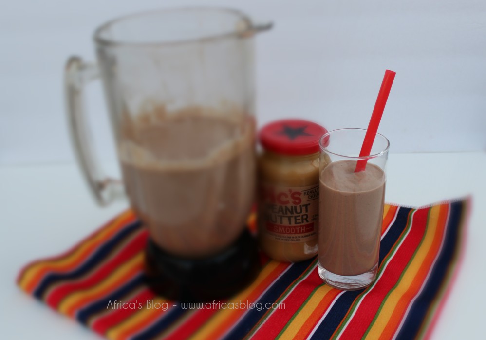 Chocolate Peanut Butter Smoothie #Recipe - complete