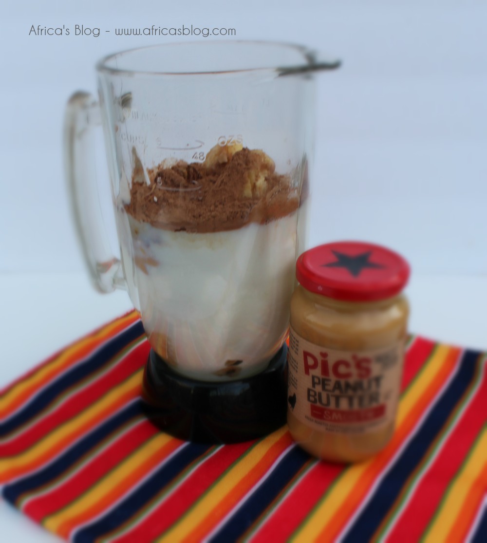Chocolate Peanut Butter Smoothie Recipe - in progress
