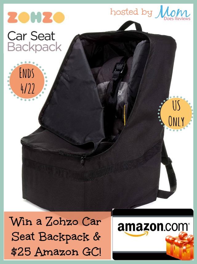 Win a Zohzo Car Seat Backpack & a $25 Amazon Gift Card! #Giveaway