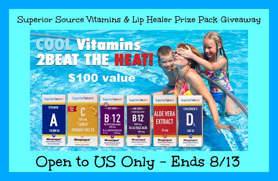 Superior Source Vitamins & Lip Healer Prize Pack Giveaway