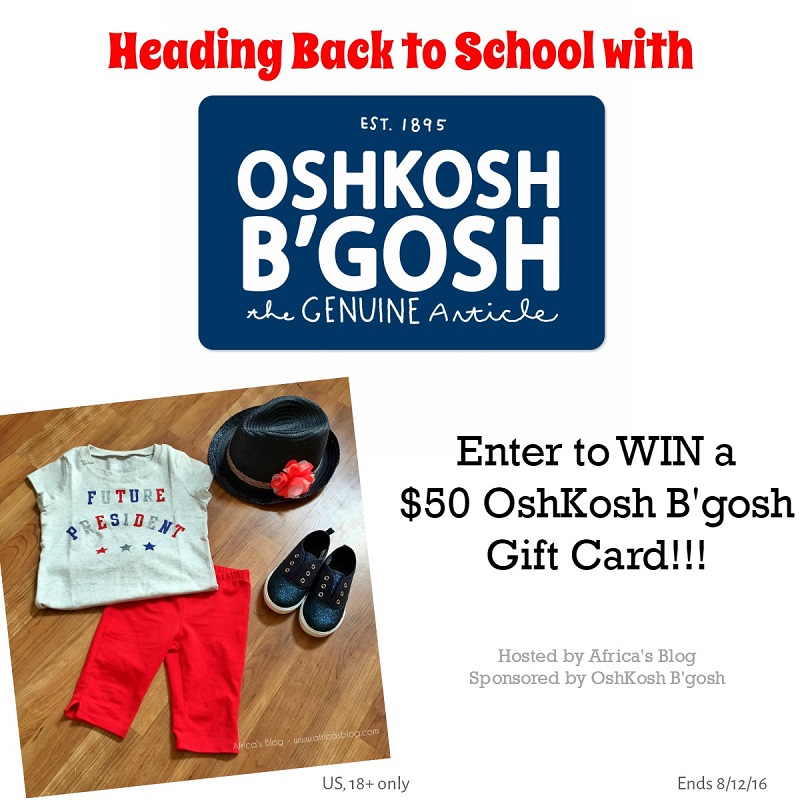 $50 OshKosh B'gosh Gift Card #Giveaway!! #BacktoBgosh (ends 8/12)