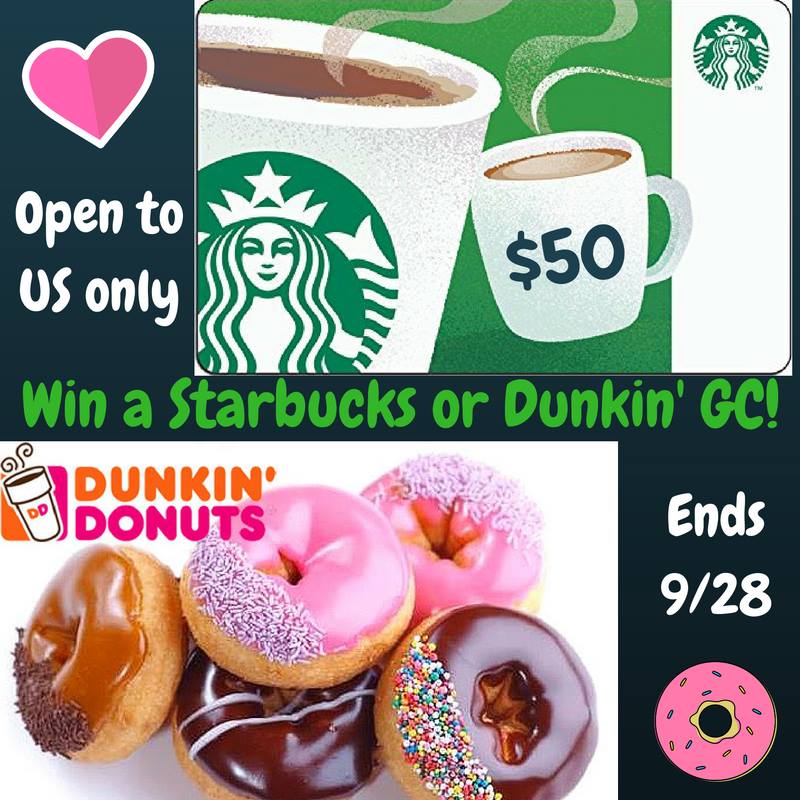 Celebrate National Coffee Day - Enter to win a $50 Starbucks or DD Gift Card! (ends 9/28)