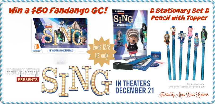 $50 Fandango GC Giveaway - Sponsored by #SingMovie!! (ends 12/8)
