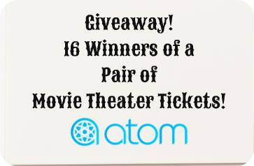 The Atom Tickets App - Movie Ticket Giveaway!! 16 Winners (ends 1126)