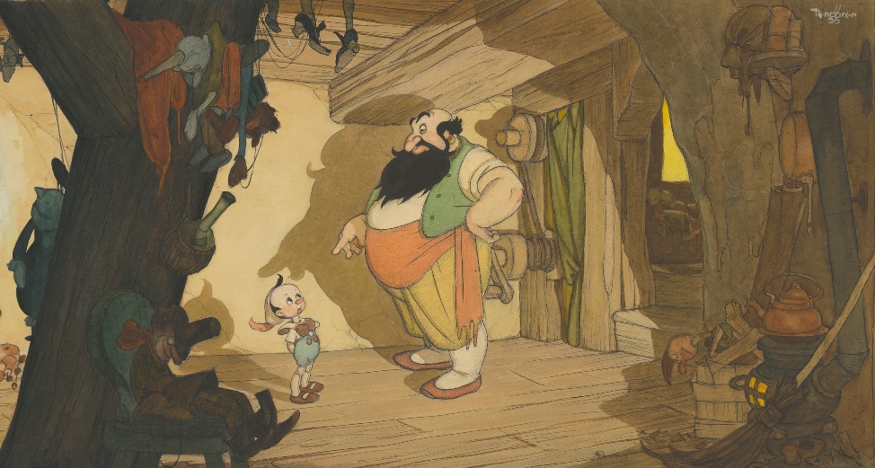 Gustaf Tenggren, Pinocchio concept art; collection of the Walt Disney Animation Research Library, -¬ Disney_crop
