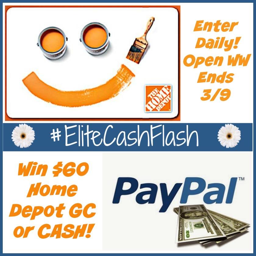 $60 Home Depot/PayPal Cash Giveaway