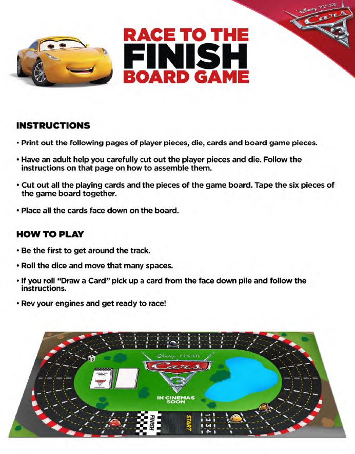 Race to the finish Cars 3 board game - #Cars3Event