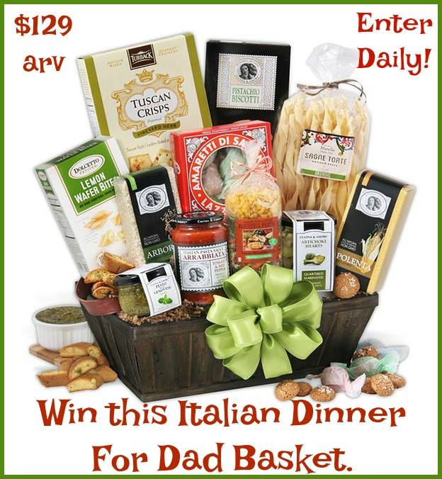 Gourmet Gift Baskets - Italian Dinner for Dad Basket Giveaway!! (ends 6/20)