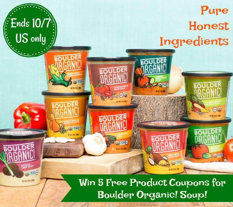 Boulder Organic Soups - 5 Product Coupons Giveaway! (ends 10/7)