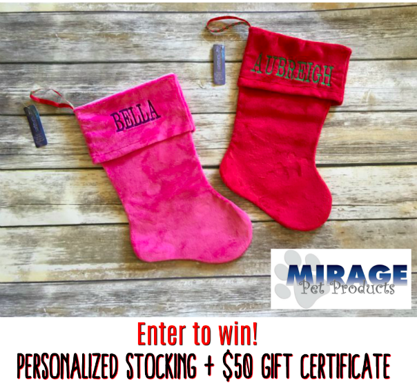 Mirage Pet Personalized Stocking & $50 Gift Card Giveaway! #Holiday2017 (ends 11/8)