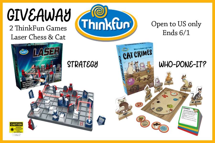 ThinkFun Games Laser Chess and Cat Crimes Giveaway!! (ends 6/1)