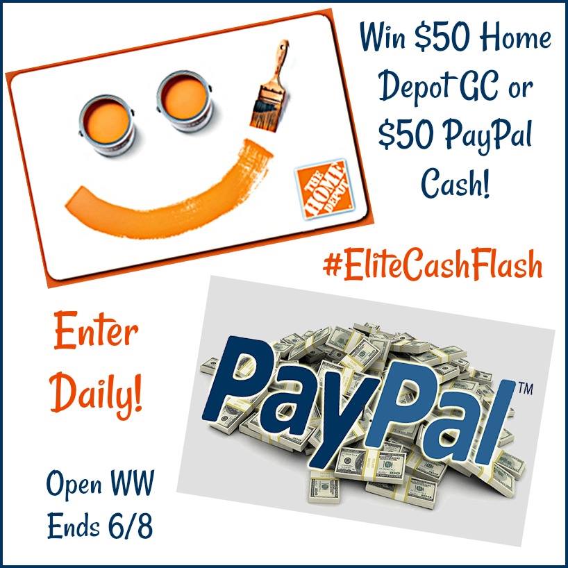$50 Home Depot or PayPal Cash #Giveaway! Winner’s Choice! Open WW (ends 6/8)