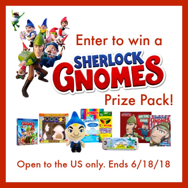 Sherlock Gnomes Prize Pack Giveaway! (ends 6/18)