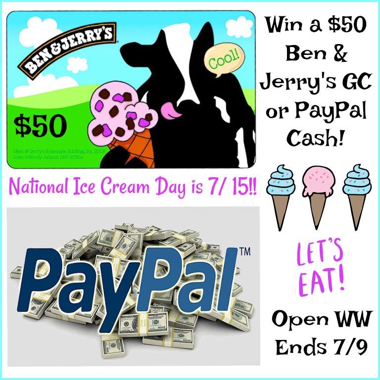 Celebrate National Ice Cream Day - $50 Ben & Jerry's/PayPal Giveaway! (ends 7/9)