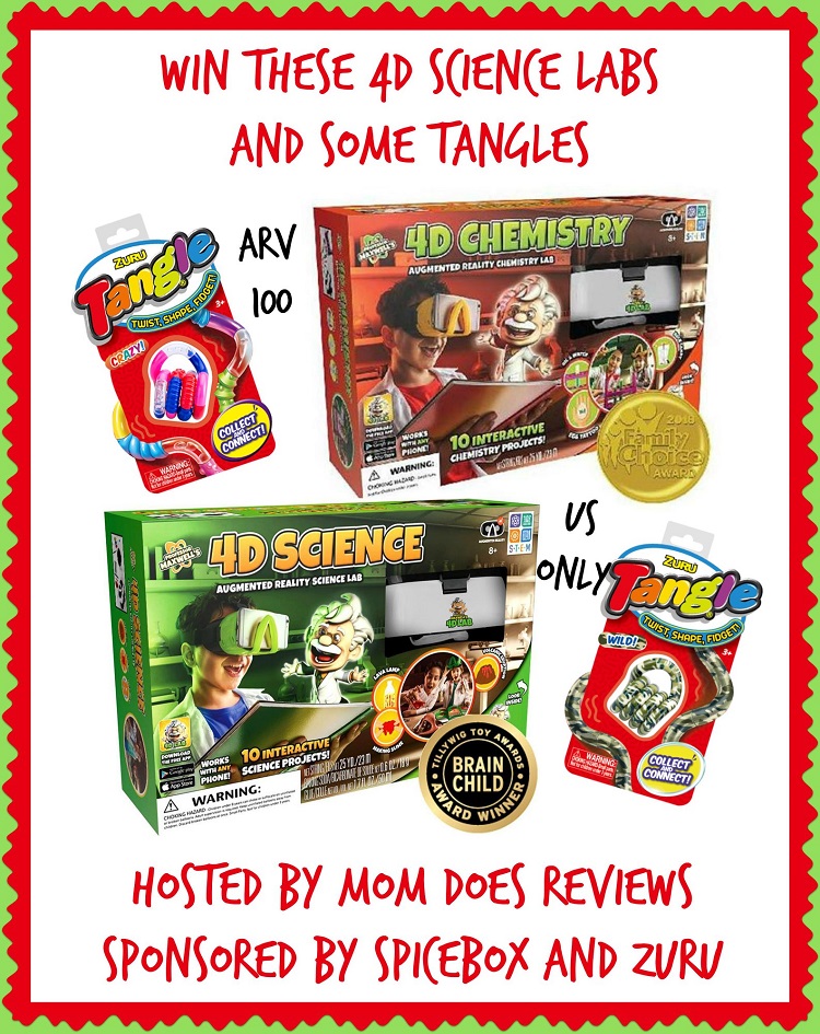 4D Augmented Reality Science Lab & Tangle Toy Giveaway! (ends 8/26)