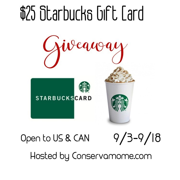 Treat Yourself! $25 Starbucks Gift Card Giveaway! (ends 9/18)