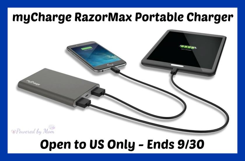 myCharge RazorMax Portable Charger Giveaway!! (ends 9/30)