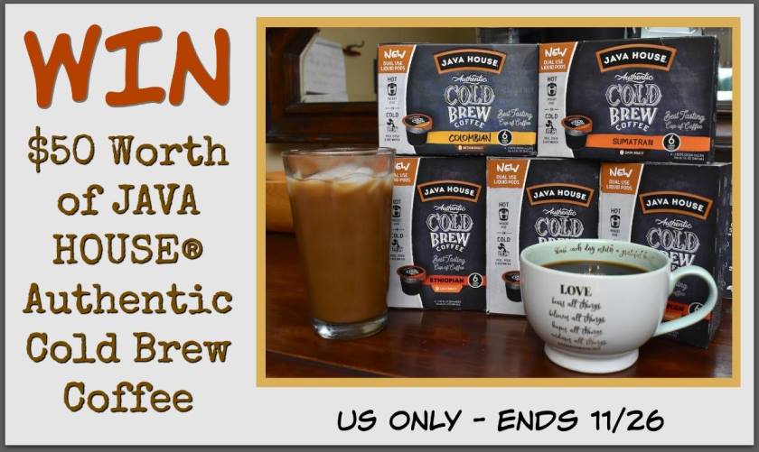 Java House Cold Brew Coffee Giveaway - $50 value! (ends 11/26)