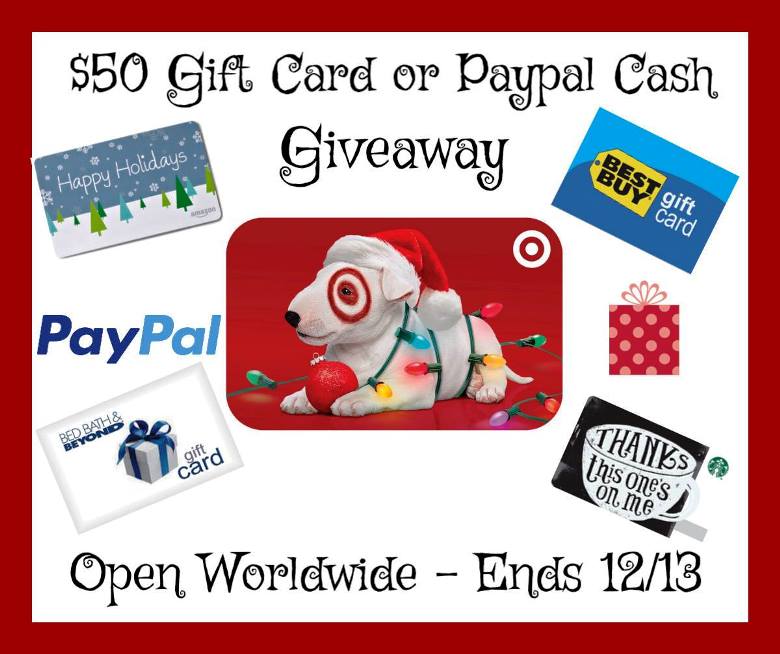 Happy Holidays $50 PayPal Cash OR Gift Card #Giveaway!! (ends 12/13)