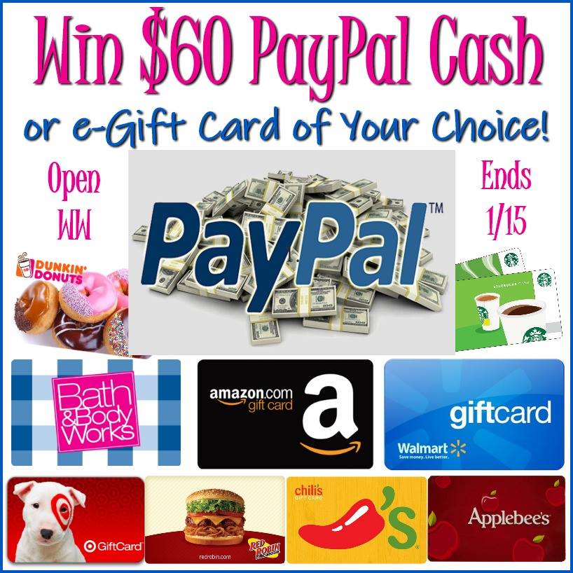 New Year - New Cash Giveaway!! Enter to WIN $60 Cash/GC!! (ends 1/15)