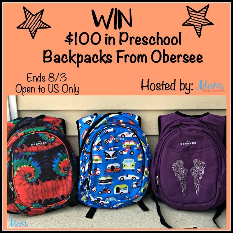 Obersee Preschool Backpack Giveaway - $100 value! (ends 8/3) 
