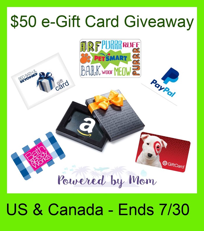 Enter to WIN this 50 eGift Card Giveaway open to USA