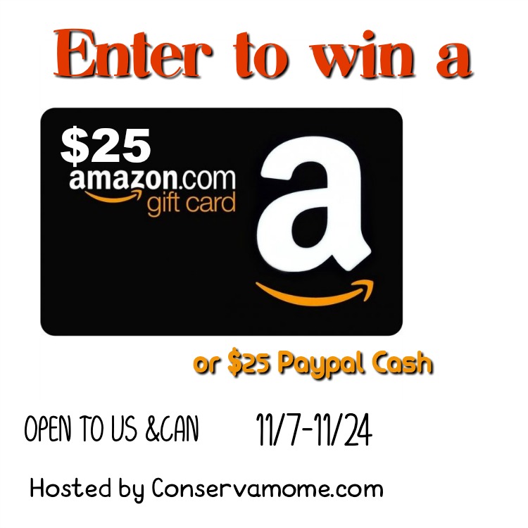 $25 Amazon GC or PayPal Cash Giveaway! USA & CAN (ends 11/24)