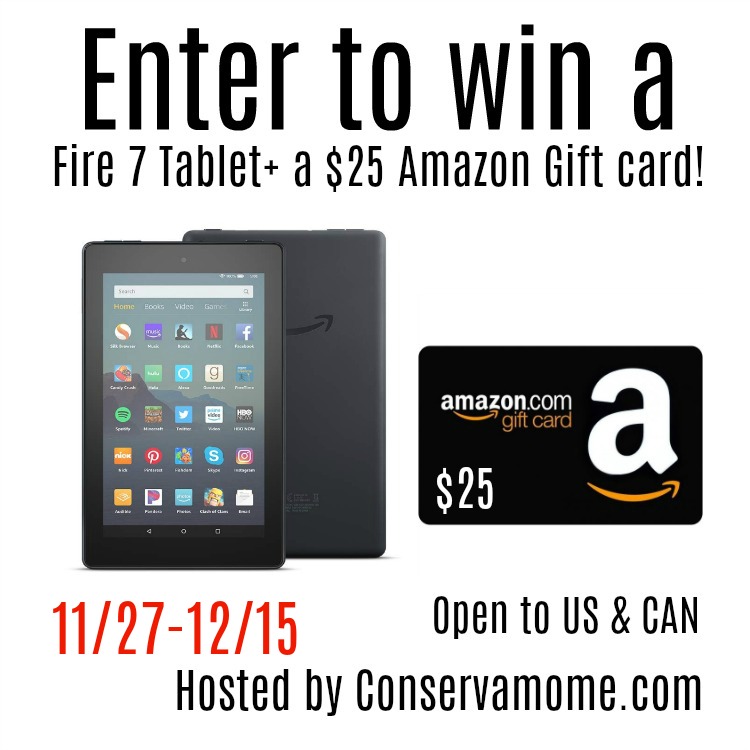 Amazon Fire 7 Tablet & $25 Gift Card #Giveaway! USA & CAN (ends 12/15)